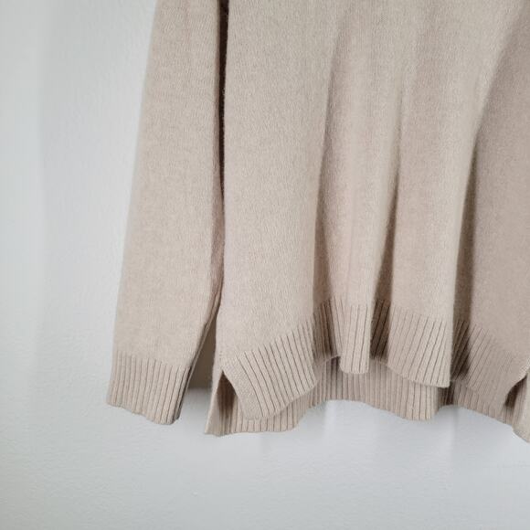 Tabitha Webb Turtleneck Sweater Womens Large Beige Ivory Cable Knit Fisherman - Picture 5 of 11